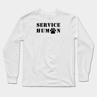 Service Human in Stencil Font Long Sleeve T-Shirt